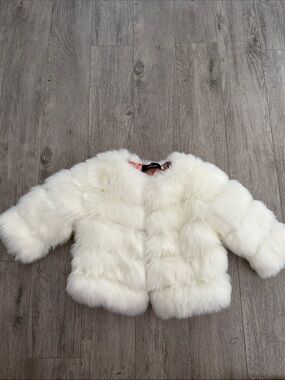 Fashion Bug Cream Faux Fur Kids Coat